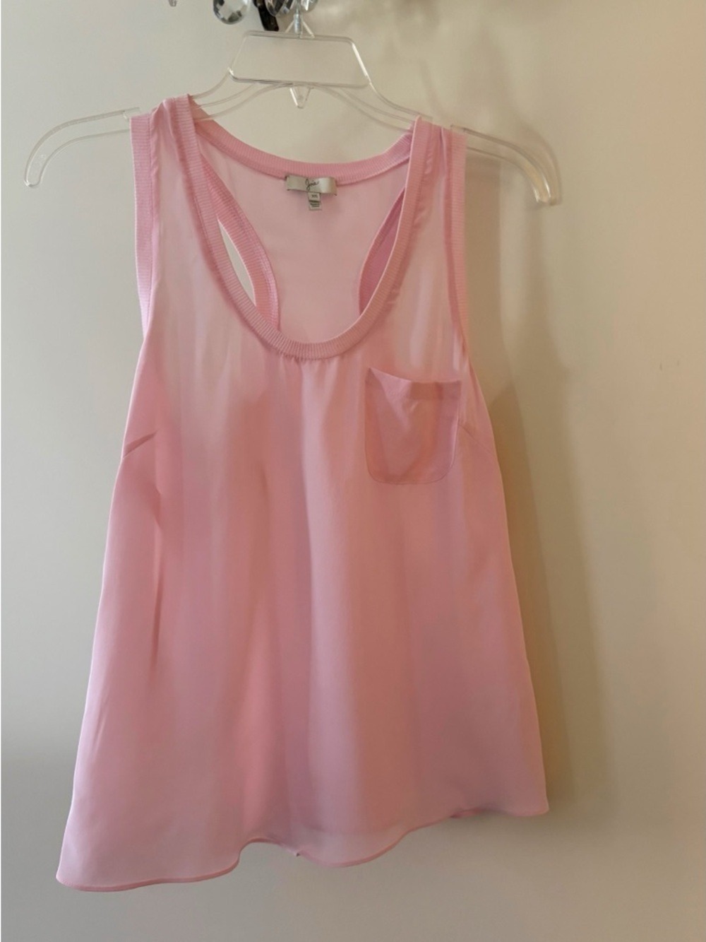 Joie Light candy Pink silk Sleeveless Pocket Tank Top XS